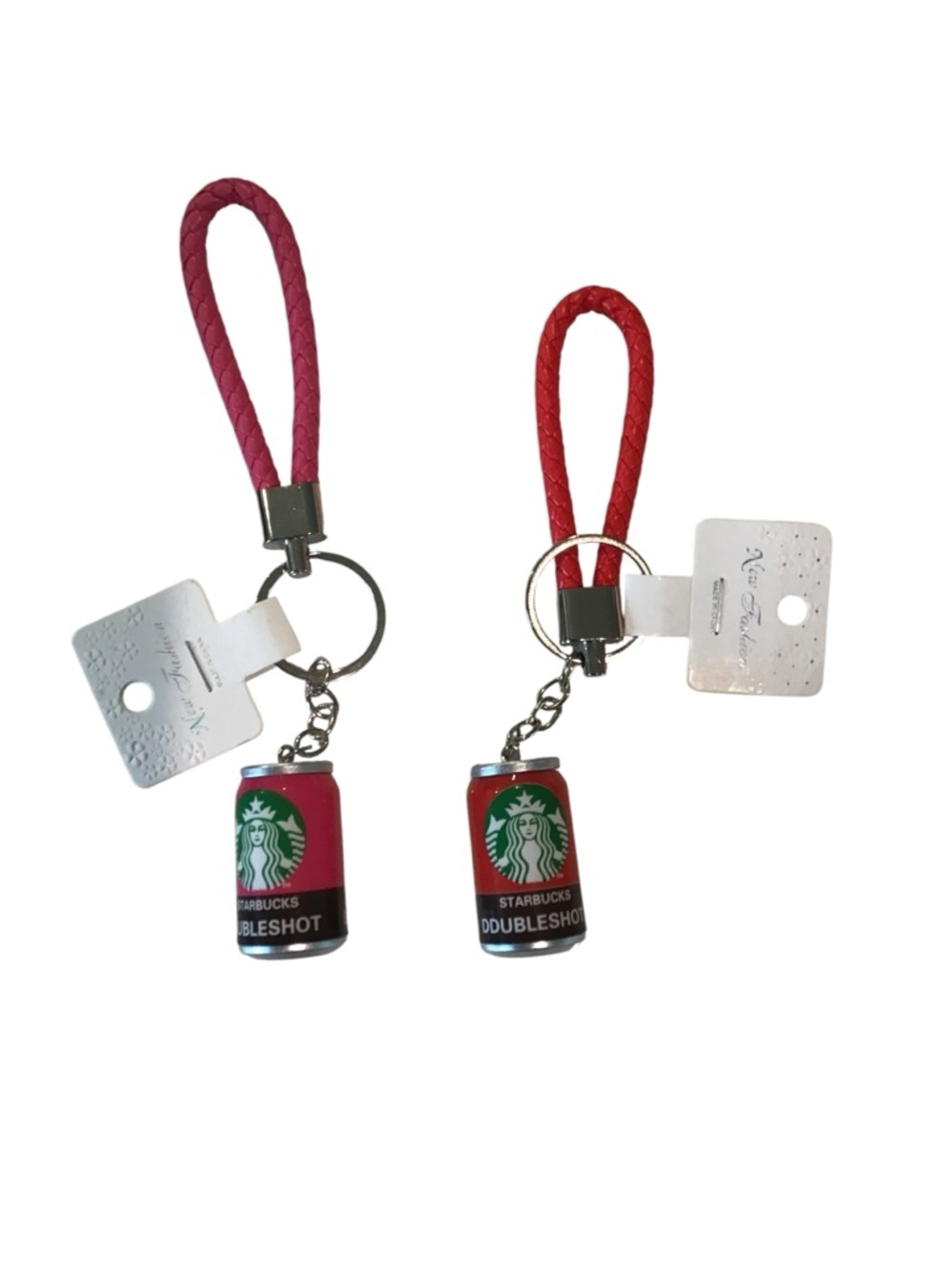 Starbucks Pink and Red DoubleShot Keychain Set